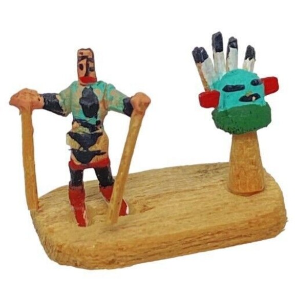 Kachina Miniature Doll Figure with Mask Micro-mini Antelope Dancerby Mae Hunch